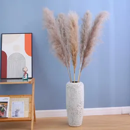 Fiori secchi Coltivazione artificiale naturale Erba Bouquet di decorazioni soffici di grandi dimensioni per la decorazione della camera da letto della casa di nozze