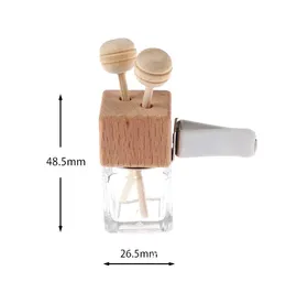 Bottle 10pcs 8ml Car Air Freshener Perfume Clip Vent Outlet Diffuser Empty Essential Oil Glass Perfume Vials Ornament with Wooden Caps