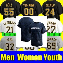 2023 All-Star City Men Women Youth 21 Roberto Clemente 10 Bryan Reynolds 8 Willie Stargell 13 Kebryan Hayes Baseball Jersey