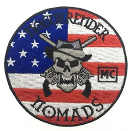 Ünlü No Surrender Nomads İşlemeli Demir On Patch Demir On Dikmek Motosiklet Kulübü Rozeti MC Biker Patch Bütün 268P