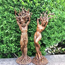 Perdeler orman tanrıçası heykel reçine ağacı tanrı heykel süs bahçe el sanatları yaratıcı heykel ev odası masası dekorasyon aksesuarları