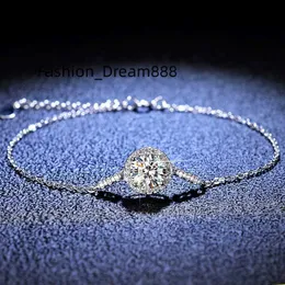 Wuzhou preço de fábrica sier moissanite pulseira pulseiras cor branca esterlina 1ct elo de corrente