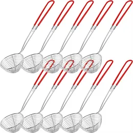 Other Kitchen Dining Bar Stainless Steel Colander Sieve Wire Skimmer Spoon with Handle for Pot Eating Soup Draining and Pearl Food 10Pcs 230630