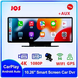 DVRs 1026 بوصة Dash Cam كاميرا الرؤية الخلفية Wifi Carplay Android Auto 4K DVR GPS Navigation Video Recorder Car Dvr Mirror Dual Len AUXHKD230701