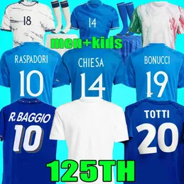125th Italy Soccer Jerseys 125TH Anniversary Retro BAGGIO Italia VERRATTI CHIESA maglie da calcio TOTTI 2023 football Shirt BARELLA MALDINI BONUCCI kids kit 66ess