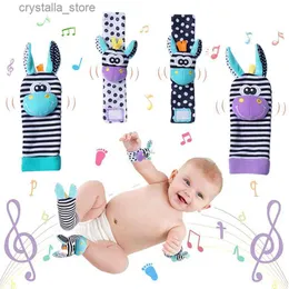 Neue 4 Teile/satz Handgelenk Rasseln für Babys Baby Nette Kuscheltiere Fuß Rassel Socken für 0 ~ 12 Monate Kleinkind junge Mädchen Neugeborene Geschenk L230518