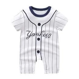 Footies Baby Baseball Bodysuits 2021 Summer Baby Clothing Dziewczyna Toddler Toksit Baby Boys Onesie 0-1 lata noworodka ClothKD230701
