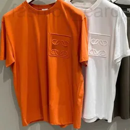 Herrt-shirts designer 23SS herr t-shirt lyx loe tshirt 3d tredimensionell präglad absorberande kortärmad bomull enkel fast färg tees lös