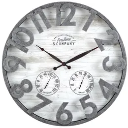 Vasos Atraentes Prata Escura 18 x 2 5 em Farmhouse Analog Outdoor Wall Clock da Co Perfect Home Garden Decor Acditions 230701