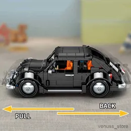 블록 도시 기계 검은 차량 빌딩 블록 레이싱 자동차 장난감 아이 소년 성인을위한 선물 R230701