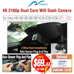 Dvr Realsun 4K 2160P Auto Dvr Dual Core Novatek 96670 Wifi Dash Camera Video Recorder Voor Volvo V40 v60 V90 S60 S90 XC40 XC60 XC90HKD230701