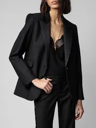 Damskie garnitury Blazer Single Blazer Blazer w kształcie serca Prosty biuro z długim rękawem Dame Dopase 2023 Spring Suit Płaszcz 230630