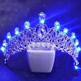Jóias de cabelo de casamento com coroas luminosas para mulheres, festa de formatura, joias de cabelo, luz LED, Áustria, coroa de noiva, tiara de cristal, tiara, 230630