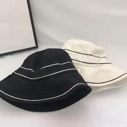 Mode Eimer Hut Kappe für Frauen Männer Baseball Caps Beanie Casquettes Schwarz Weiß Marke Doppel Buchstaben Fischer Eimer Hüte Patchwork Herbst Winter Hüte mit Breiter Krempe