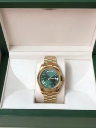 Com caixa original relógios masculinos de luxo de alta qualidade 41 mm ouro automático mecânico 2813 904L aço inoxidável relógios de pulso masculinos à prova d'água verde Dail 2023