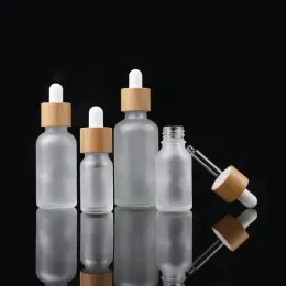 High-Eng Bambu Cap Frosted Glass Droper Bottle Liquid Reagent Pipette Bottles Eye Droper Aromaterapi Essential Oils Parfyes Bottles