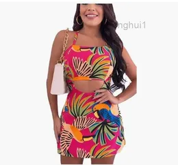 robes de créateurs pour femmes nouvelle robe imprimée fleur à lacets dos ouvert robe d'été tropicale creuse 5 BBFT