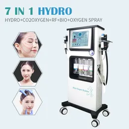 2023 Nyaste Hydra Skin Facial Machine 7 i 1 Aqua Peeling Face Deep Cleaning Cold Hot RF Ultraljud Beauty