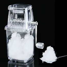 Ice Cream Tools Portable Manual Ice Crusher Shaver Shredding Machine Hand Snow Cone Transparent Ice Machine 230630