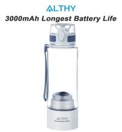 bottiglia alcolico per il generatore di acqua ricca di idrogeno bottiglia 3000 mAh grande batteria duPont SPE+pem Dual Chamber H2 Maker Lonizer Elettrolisi