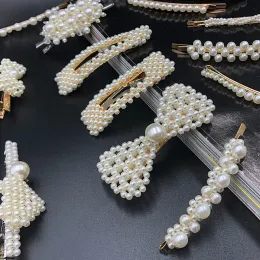 Kobiety Pearl Hair Clip White Pearl Barrettes Prezent dla miłości dziewczyny