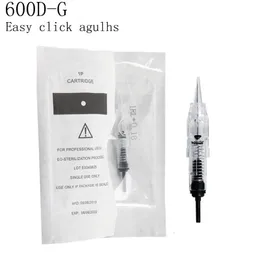 Agulhas de tatuagem 100pcs Easy Click 600D-G Agulhas de tatuagem 1RL 100 peças Cartucho Agulhas Descartáveis Esterilizadas Tatuagem Permanente Maquiagem Ponta 230630