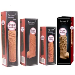 Sex Toy Massager Liquid Silicone Wolf Tooth Cover Simulation Penis för män förlängda och förtjockade kristallsexprodukter