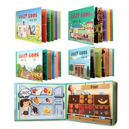 Bloklar Bebek Erken Eğitim Sessiz Kitap Çocuklar Öğrenme Oyuncak Hayvan/Sayı/Sebze Öğrenme Kitabı