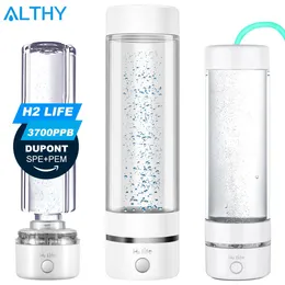 bottiglia H2Life Hydrogen Rich Water Generator Bottle DuPont Spe Pem Dual Chamber Technology H2 Lonizzatore Elettrolisi Coppa di elettrolisi MAX 3700PPB