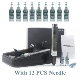 Tatueringsnålar trådlöst DR Pen ultima M8 Microneedling Pen med 12st Tattoo Needle Cartridges Derma Pen Pen Beauty Skin Care Kit Mts Machine 230630