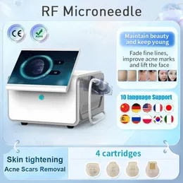 Microneedle RF Machine Fractional 10/25/64 Needle Nanochip Rugas Acne Cicatrizes Estrias Remoção Cuidados Com A Pele Endurecimento