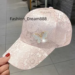 Rhinestone Butterfly szczyt czapki dla kobiet na świeżym powietrzu, czapkę golfową Słońce All-Match Fashion Baseball Hat