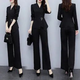 Spring Set Women's Two Piece Pants New Autumn Fashion Style Goddess Style Fashionable Slim Fit Professional Two Piece Set