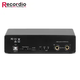 Chitarra Gaxmd22 Interfaccia audio Registrazione Attrezzatura per doppiaggio dal vivo Canto Usb Audiolibro per chitarra esterno Scheda audio professionale