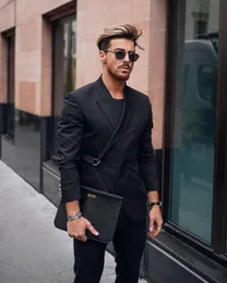 Men's Suits Blazers Streetwear Black Buckle Men With Belt Tuxedos Costume Terno Masculino Groom Prom Slim Fit Blazer 2 Pcs JacketPant 230630