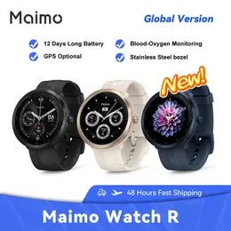 Araba DVR Maimo Watch R Global Versiyon 13 "TFT Ekran Paslanmaz Çelik Çerçeve 5atm Su Geçirmez SPO2 Kalp Hızı İzleyici 115 Egzersiz Modeshkd230701
