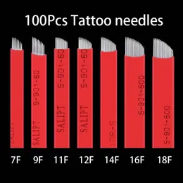 Tattoo Needles 100Pcs Tebori 7 9 11 12 14 16 Flex Microblading Laminas Nano Tattoo Needles Pins Blade for 3D Makeup Eyebrow Pen Embroidery 230630