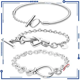 Nova tendência prata esterlina charme atado coração t para mulheres europeias jóias pulseira acessórios de moda