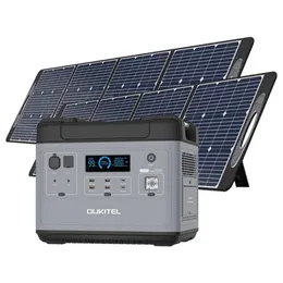OUKITEL P2001 Ultimate 2000W Portable Power Station + 2xOUKITEL PV200 200W Foldable Solar Panel, 2000Wh LiFePO4 MPPT Solar Generator with Pure Sine Wave AC Outlets