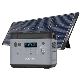 OUKITEL P2001 Ultimate 2000W Portable Power Station + OUKITEL PV200 200W Foldable Solar Panel, 2000Wh LiFePO4 MPPT Solar Generator with Pure Sine Wave AC Outlets