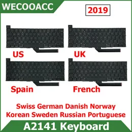 Keyboards New Book Pro 16 "A2141 Keyboard UK 미국 프랑스 스페인 러시아 포르투갈어 스웨덴 스웨덴 한국 태국 버전 2019 년