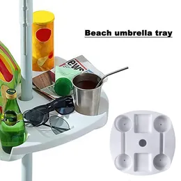 Other Kitchen Dining Bar Beach Umbrella Table Round Plastic Tray With Cup Holders Snack Cups For Garden Swimming Pool Patio Furniture Drop 230630