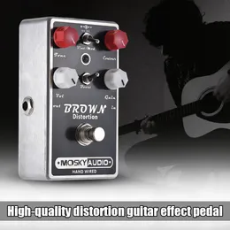 Gitarrmosky gitarreffekt pedal brun distorsion boost switch vintage/modern switch uk full metall shell true bypass hög kvalitet