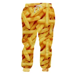 Pantalones de moda en 3D de alta calidad para hombre y mujer, pantalones para correr de marca con estampado de patatas fritas, pantalones ajustados de longitud completa, Dropship R284I