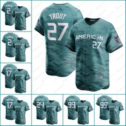 2023 All-Star Baseball Jerseys American League Jonah Heim Yandy Diaz Marcus Semien Josh Jung Corey Seager 27 Mike Trout 99 Aaron Judge Randy Arozarena 17 Shohei Ohtani