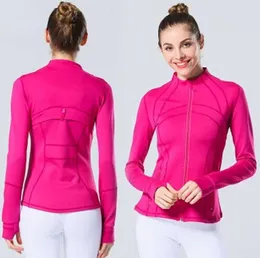 2023 Yoga Jacket Womens Define Workout Sport Coat Fitness Sports Ropa deportiva de secado rápido Top Solid Zip Up Sudadera Sportwear Ropa para correr de secado rápido