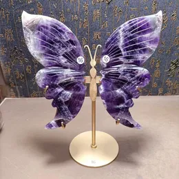 Obiekty dekoracyjne figurki naturalne energia błyskawica ziarno fantasy ametyst ręcznie kajplowe skrzydła motyla dekoracje domowe kwarc kryształowy uchwyt 230701