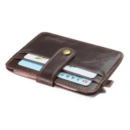 Hot Vintage Crazy Horse cuir mince portefeuille pour hommes avec petit sac d'argent homme mince porte-carte de crédit Mini sac à main pour homme
