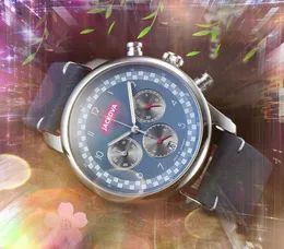 Montre de Luxe Quartz Fashion Mens Watches Auto Date Men äkta läderbälte Full funktionell klocka Noble och elegant manlig armbandsur orologio di lusso