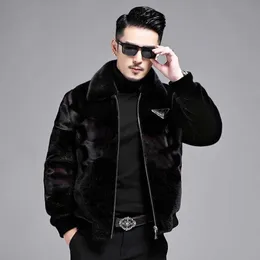 Herren-Winterjacke in High-End-Qualität mit goldenem Zobel-Revers, angenehme Haut, winddichte Temperatur, der Oberkörper hat ein gutes Formtemperament.